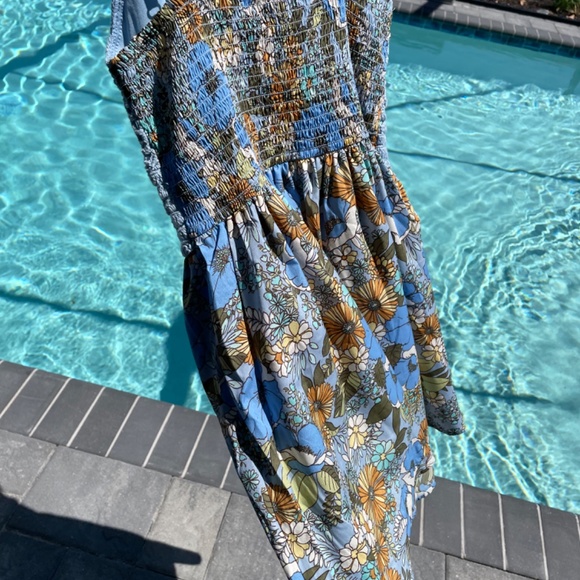 B.O.G. Collective size S crochet top floral lightweight mini dress boho - Picture 10 of 13